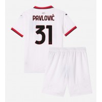 AC Milan Strahinja Pavlovic #31 Vieras Peliasu Lasten 2024-25 Lyhythihainen (+ Lyhyet housut)